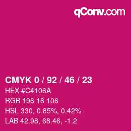 カラーコード: CMYK 0 / 92 / 46 / 23 | qconv.com