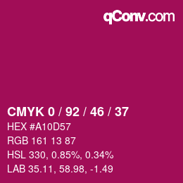 カラーコード: CMYK 0 / 92 / 46 / 37 | qconv.com