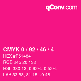 Color code: CMYK 0 / 92 / 46 / 4 | qconv.com