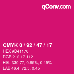 Color code: CMYK 0 / 92 / 47 / 17 | qconv.com