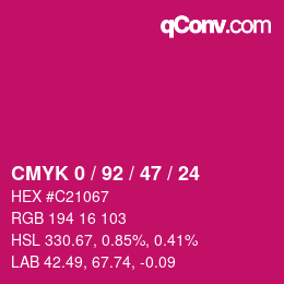 Color code: CMYK 0 / 92 / 47 / 24 | qconv.com