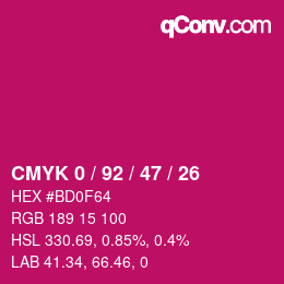 Color code: CMYK 0 / 92 / 47 / 26 | qconv.com