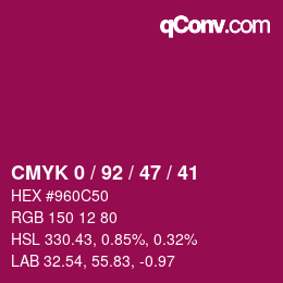 Color code: CMYK 0 / 92 / 47 / 41 | qconv.com