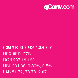 Color code: CMYK 0 / 92 / 48 / 7 | qconv.com