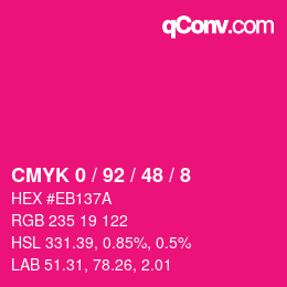 Color code: CMYK 0 / 92 / 48 / 8 | qconv.com