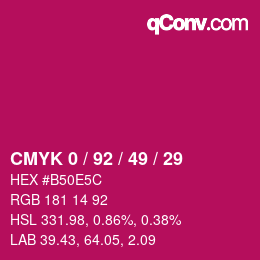 Color code: CMYK 0 / 92 / 49 / 29 | qconv.com