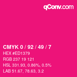 Color code: CMYK 0 / 92 / 49 / 7 | qconv.com