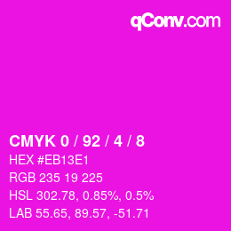 Color code: CMYK 0 / 92 / 4 / 8 | qconv.com