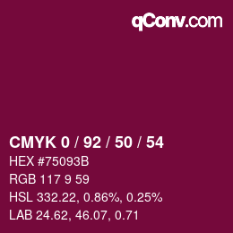 Color code: CMYK 0 / 92 / 50 / 54 | qconv.com