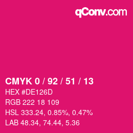 Color code: CMYK 0 / 92 / 51 / 13 | qconv.com