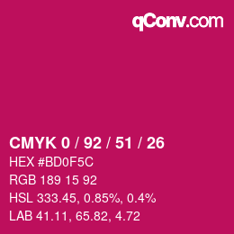Color code: CMYK 0 / 92 / 51 / 26 | qconv.com