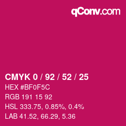 Color code: CMYK 0 / 92 / 52 / 25 | qconv.com