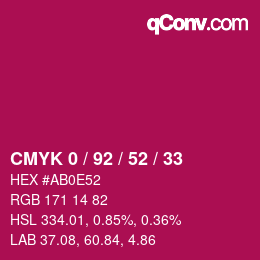 Color code: CMYK 0 / 92 / 52 / 33 | qconv.com