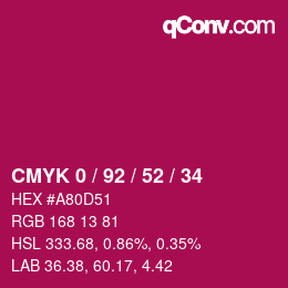 Color code: CMYK 0 / 92 / 52 / 34 | qconv.com