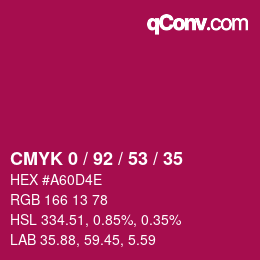 Color code: CMYK 0 / 92 / 53 / 35 | qconv.com