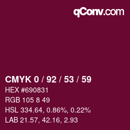 颜色代码: CMYK 0 / 92 / 53 / 59 | qconv.com