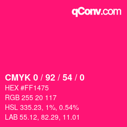 カラーコード: CMYK 0 / 92 / 54 / 0 | qconv.com