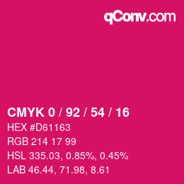 Color code: CMYK 0 / 92 / 54 / 16 | qconv.com