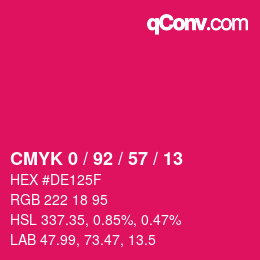 颜色代码: CMYK 0 / 92 / 57 / 13 | qconv.com