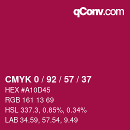 カラーコード: CMYK 0 / 92 / 57 / 37 | qconv.com