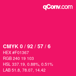 颜色代码: CMYK 0 / 92 / 57 / 6 | qconv.com