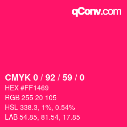 カラーコード: CMYK 0 / 92 / 59 / 0 | qconv.com