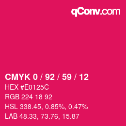 Color code: CMYK 0 / 92 / 59 / 12 | qconv.com