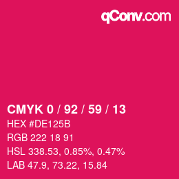 Color code: CMYK 0 / 92 / 59 / 13 | qconv.com