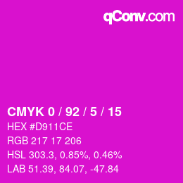 カラーコード: CMYK 0 / 92 / 5 / 15 | qconv.com