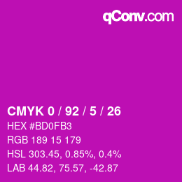 Color code: CMYK 0 / 92 / 5 / 26 | qconv.com