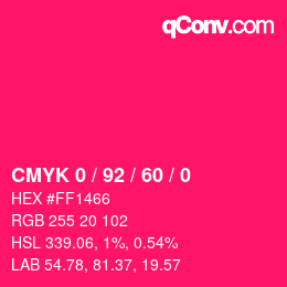 Farbcode: CMYK 0 / 92 / 60 / 0 | qconv.com
