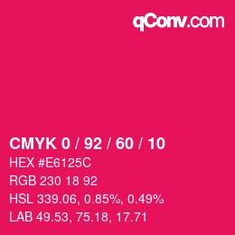 Color code: CMYK 0 / 92 / 60 / 10 | qconv.com