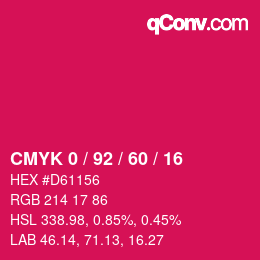 Color code: CMYK 0 / 92 / 60 / 16 | qconv.com