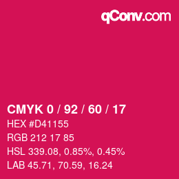 Código de color: CMYK 0 / 92 / 60 / 17 | qconv.com