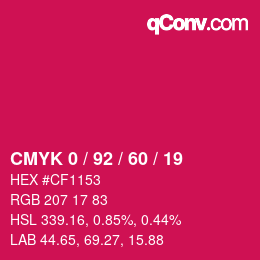 Color code: CMYK 0 / 92 / 60 / 19 | qconv.com