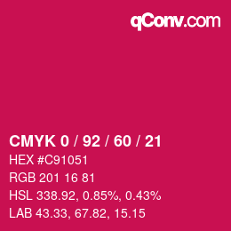Código de color: CMYK 0 / 92 / 60 / 21 | qconv.com