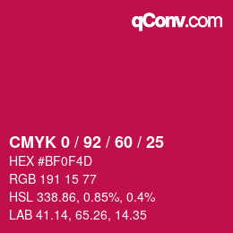 Color code: CMYK 0 / 92 / 60 / 25 | qconv.com