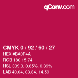 Color code: CMYK 0 / 92 / 60 / 27 | qconv.com
