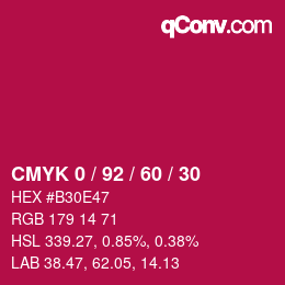 Color code: CMYK 0 / 92 / 60 / 30 | qconv.com