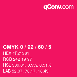 Color code: CMYK 0 / 92 / 60 / 5 | qconv.com