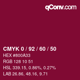 Color code: CMYK 0 / 92 / 60 / 50 | qconv.com