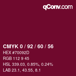 Color code: CMYK 0 / 92 / 60 / 56 | qconv.com
