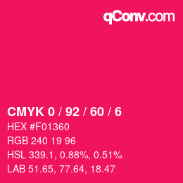 Color code: CMYK 0 / 92 / 60 / 6 | qconv.com