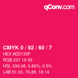 Color code: CMYK 0 / 92 / 60 / 7 | qconv.com