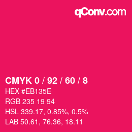 Código de color: CMYK 0 / 92 / 60 / 8 | qconv.com
