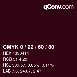 颜色代码: CMYK 0 / 92 / 60 / 80 | qconv.com