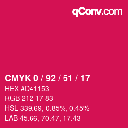 Color code: CMYK 0 / 92 / 61 / 17 | qconv.com