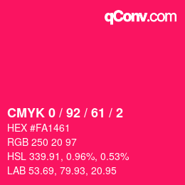 Color code: CMYK 0 / 92 / 61 / 2 | qconv.com