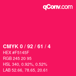 Color code: CMYK 0 / 92 / 61 / 4 | qconv.com