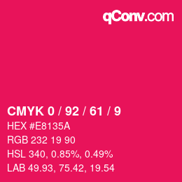 Color code: CMYK 0 / 92 / 61 / 9 | qconv.com